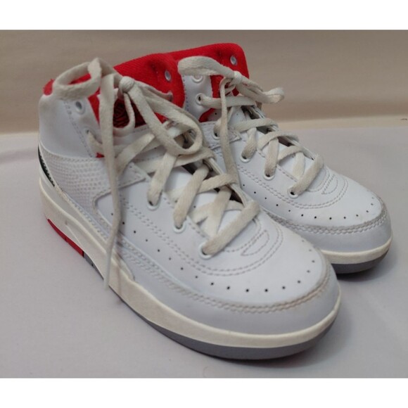 Jordan 2 Retro Italy White/Fire Red 11C Lace Up Sneakers DQ8564-101 - Picture 1 of 10